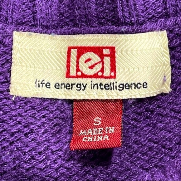l.e.i. Size small vintage purple sweater mini dress short sleeve cute design - Picture 7 of 8